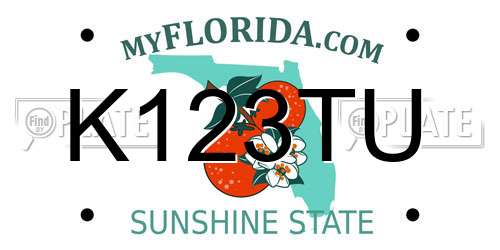 K123TU Florida License Plate