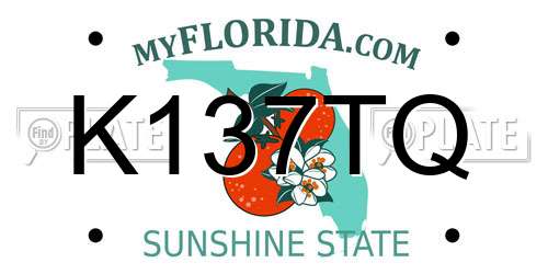 K137TQ Florida License Plate