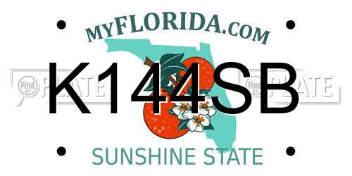 K144SB Florida License Plate