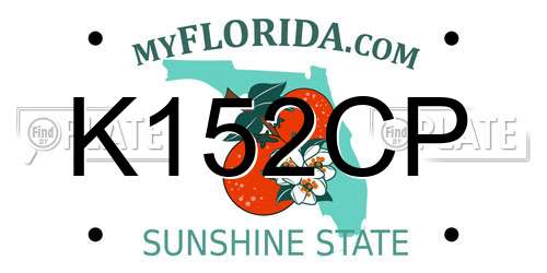 K152CP Florida License Plate