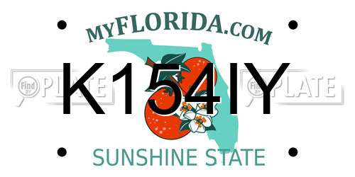 K154IY Florida License Plate
