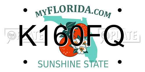 K160FQ Florida License Plate