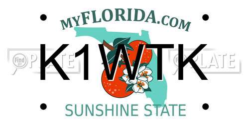 K1WTK Florida License Plate