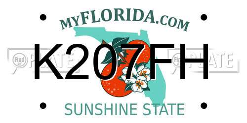 K207FH Florida License Plate