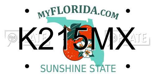 K215MX Florida License Plate