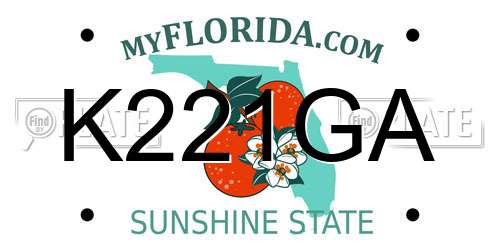 K221GA Florida License Plate