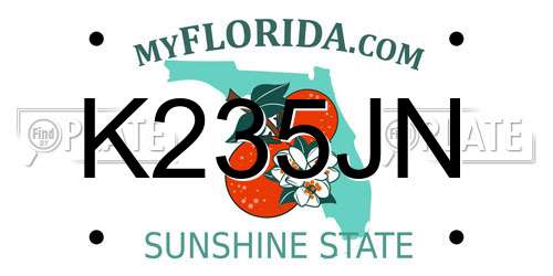 K235JN Florida License Plate