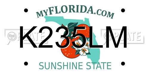K235LM Florida License Plate