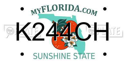 K244CH Florida License Plate