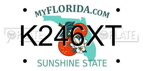 K246XT Florida License Plate