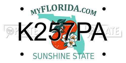 K257PA Florida License Plate