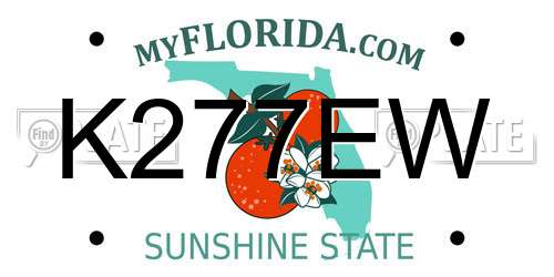 K277EW Florida License Plate