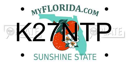 K27NTP Florida License Plate