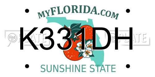 K331DH Florida License Plate
