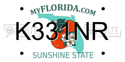 K331NR Florida License Plate