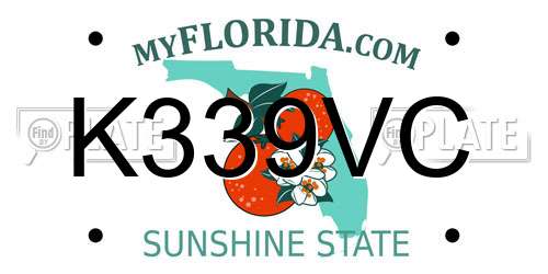 K339VC Florida License Plate