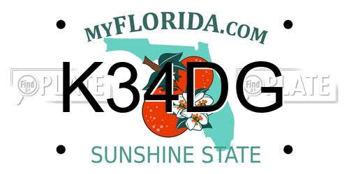 K34DG Florida License Plate