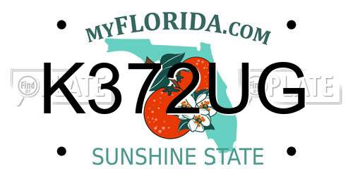 K372UG Florida License Plate