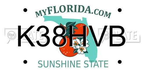 K38HVB Florida License Plate
