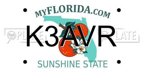 K3AVR Florida License Plate