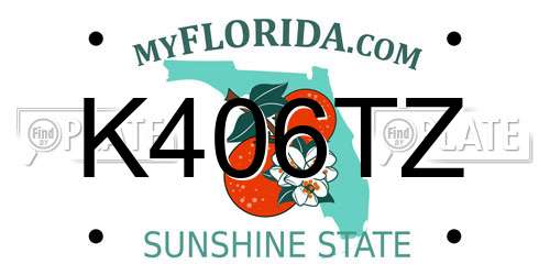 K406TZ Florida License Plate