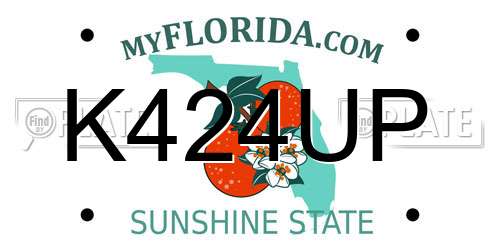 K424UP Florida License Plate
