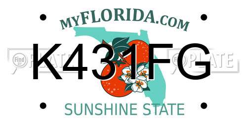 K431FG Florida License Plate
