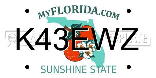 K43EWZ Florida License Plate