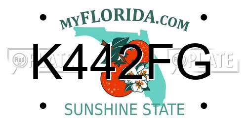 K442FG Florida License Plate
