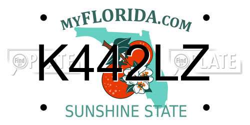 K442LZ Florida License Plate