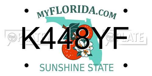 K448YF Florida License Plate