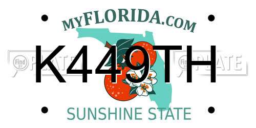 K449TH Florida License Plate