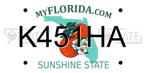 K451HA Florida License Plate