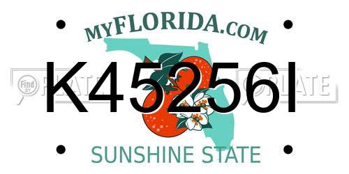 K45256I Florida License Plate