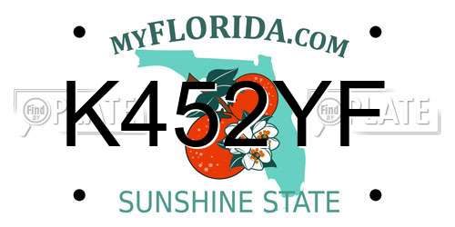 K452YF Florida License Plate