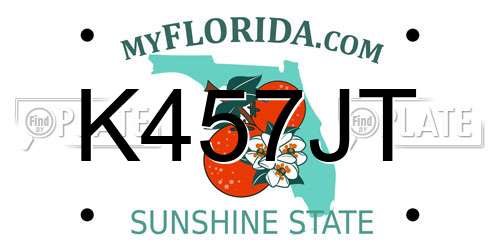 K457JT Florida License Plate