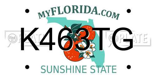 K463TG Florida License Plate