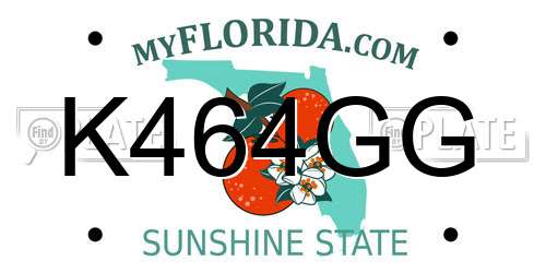 K464GG Florida License Plate