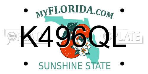 K496QL Florida License Plate
