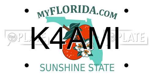 K4AMI Florida License Plate
