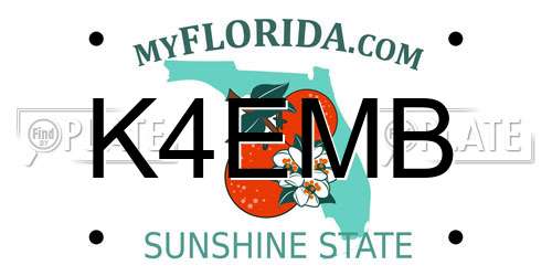 K4EMB Florida License Plate