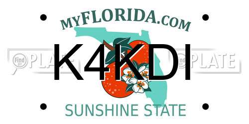 K4KDI Florida License Plate