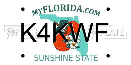 K4KWF Florida License Plate
