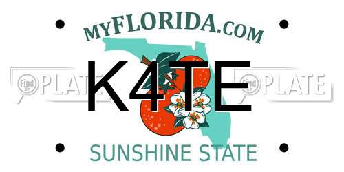 K4TE Florida License Plate