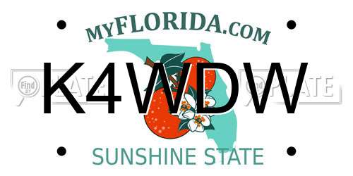 K4WDW Florida License Plate