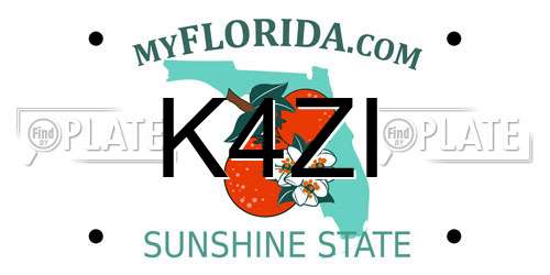 K4ZI Florida License Plate