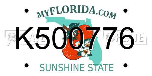 K500776 Florida License Plate