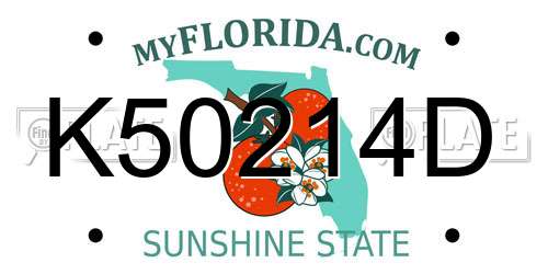 K50214D Florida License Plate