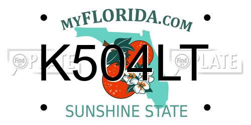K504LT Florida License Plate