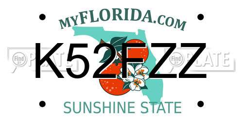 K52FZZ Florida License Plate